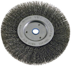 Weiler - 6" OD, 2" Arbor Hole, Crimped Steel Wheel Brush - 1" Face Width, 1-1/8" Trim Length, 0.008" Filament Diam, 6,000 RPM - All Tool & Supply