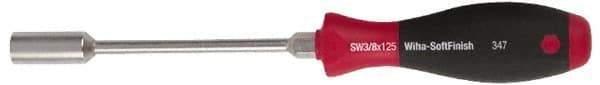 Wiha - 3/16" Solid Shaft Heavy-Duty Nutdriver - Cushion Grip Handle - All Tool & Supply