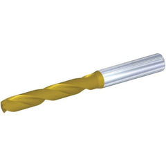 Kennametal - 1/4" 140° Solid Carbide Jobber Drill - Multilayer TiAlN Finish, Right Hand Cut, Spiral Flute, Whistle Notch Shank - All Tool & Supply