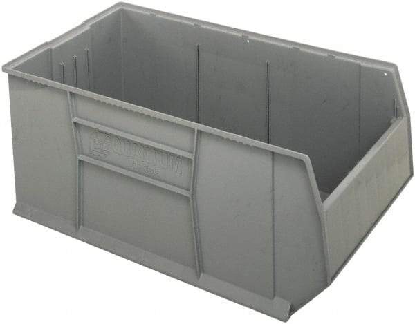 Quantum Storage - 175 Lb. Load Capacity, 41-7/8" Deep, Gray Polypropylene Hopper Stacking Bin - 17-1/2" High x 23-7/8" Wide x 41-7/8" Long - All Tool & Supply