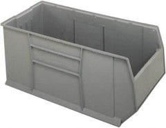 Quantum Storage - 175 Lb. Load Capacity, 41-7/8" Deep, Gray Polypropylene Hopper Stacking Bin - 17-1/2" High x 19-7/8" Wide x 41-7/8" Long - All Tool & Supply