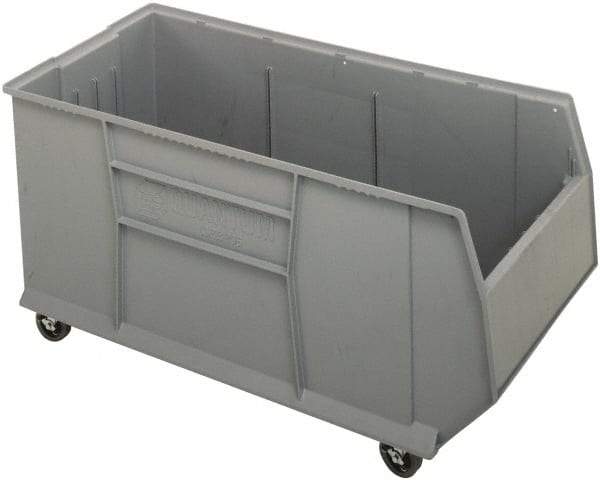 Quantum Storage - 175 Lb. Load Capacity, 41-7/8" Deep, Gray Polypropylene Hopper Stacking Bin - 17-1/2" High x 23-7/8" Wide x 41-7/8" Long - All Tool & Supply