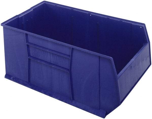 Quantum Storage - 175 Lb. Load Capacity, 41-7/8" Deep, Blue Polypropylene Hopper Stacking Bin - 17-1/2" High x 23-7/8" Wide x 41-7/8" Long - All Tool & Supply