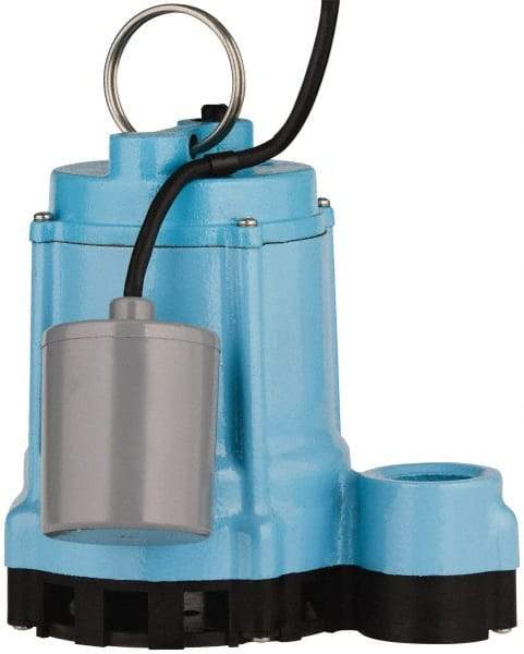 Little Giant Pumps - 4/10 hp, 9 Amp Rating, 115 Volts, Piggyback Mechanical Float Operation, Effluent Pump - 1 Phase, Cast Iron Housing - All Tool & Supply