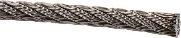 Value Collection - 1' Long, 3/8" Diam, Aircraft Cable - 11,000 Lb Breaking Strength, Material Grade 316, 7 x 19 Strand Core - All Tool & Supply