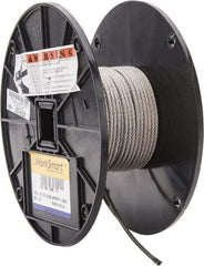 Value Collection - 100' Long, 1/8" Diam, Aircraft Cable - 1,780 Lb Breaking Strength, Material Grade 316, 7 x 19 Strand Core - All Tool & Supply