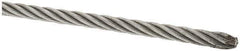 Loos & Co. - 1/4" Diam, Galvanized Steel Wire Rope - 7,000 Lb Breaking Strength, Material Grade Carbon Steel, 7 x 19 Strand Core - All Tool & Supply