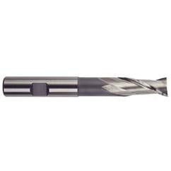 3/8 Dia. x 3-5/16 Overall Length 2-Flute Square End High Speed Steel SE End Mill-Round Shank-Center Cut-Uncoated - All Tool & Supply