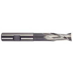 1/2 Dia. x 4 Overall Length 2-Flute Square End High Speed Steel SE End Mill-Round Shank-Center Cut-Uncoated - All Tool & Supply