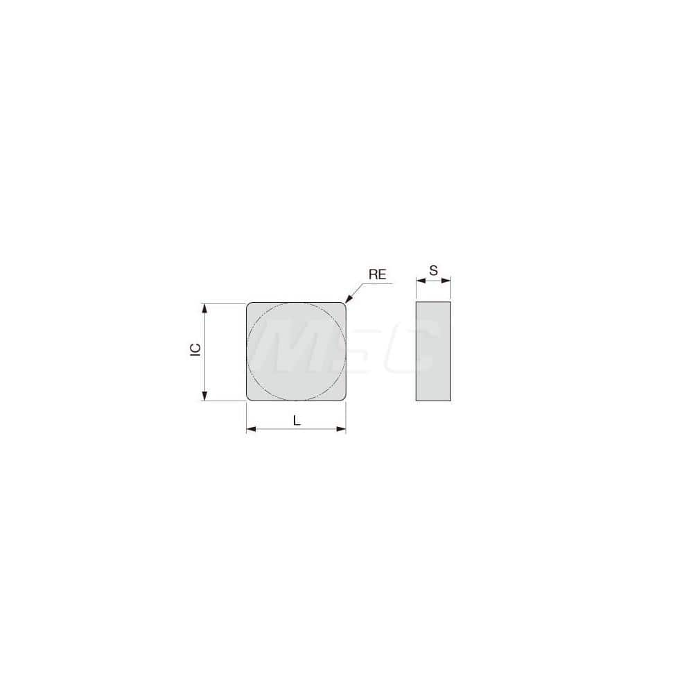 Turning Insert:  S-SNGN322 BXC90,  Polycrystalline Cubic Boron Nitride TiN Finish,  Neutral,  3/8″ Inscribed Circle,  0.0310″ Corner Radius,  90.0 &deg N/A Square,  Series  SNGN