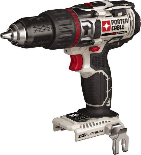 Porter-Cable - 20 Volt 1/2" Chuck Pistol Grip Handle Cordless Drill - 0-400 & 0-1600 RPM, Single-Sleeve Ratcheting Chuck, Reversible, Lithium-Ion Batteries Not Included - All Tool & Supply