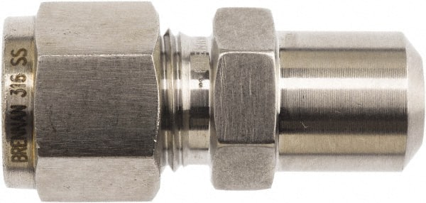 Brennan - 3/8" Tube OD x 3/8 Thread Stainless Steel Compression Tube Butt Weld Male Connector - All Tool & Supply