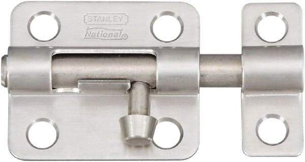 National Mfg. - 2-1/2" Long, 1-1/2" Wide Barrel Bolts - Stainless Steel - All Tool & Supply