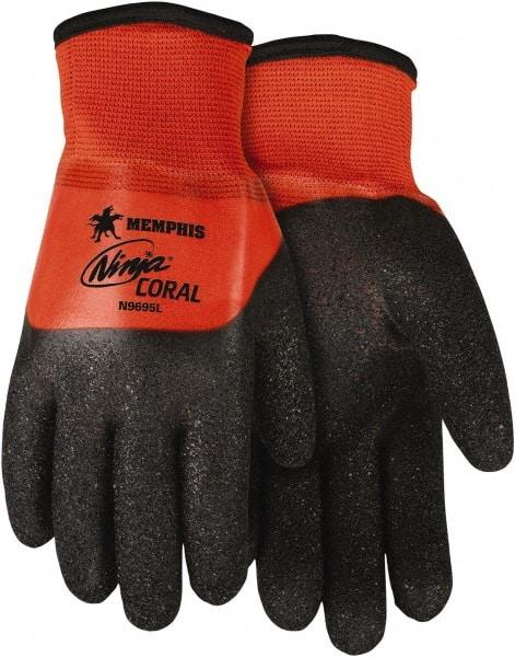 MCR Safety - Size 2XL (11) PVC with Black Coral Coated Nylon Work Gloves - Fully Coated, Paired - All Tool & Supply