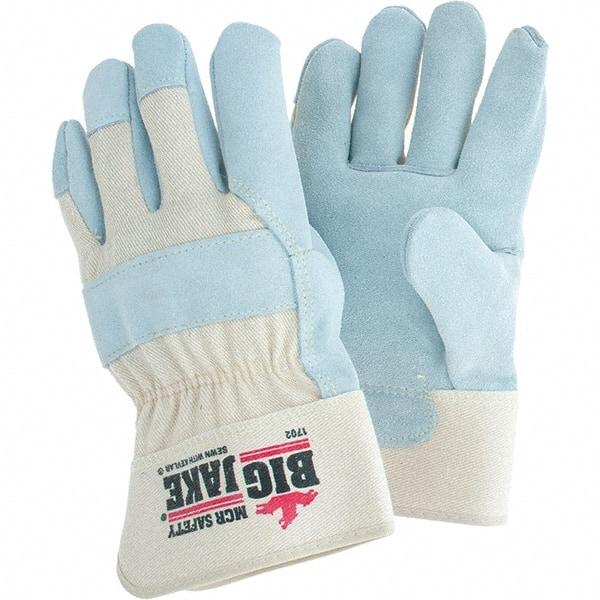 MCR Safety - Size XL (10), ANSI Cut Lvl 3, Abrasion Lvl 6, Leather Cut & Puncture Resistant Gloves - 12.5" Long, White/Gray, Paired - All Tool & Supply