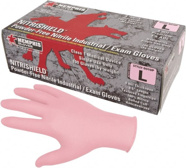 MCR Safety - Size M, 4 mil, Medical Grade, Powder Free Nitrile Disposable Gloves - Exact Industrial Supply