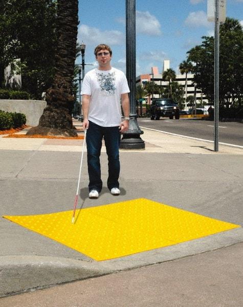 UltraTech - 4 Ft. Long x 2 Ft. Wide, Urethane Surface, Molded Bubble Entrance Matting - Outdoor, Heavy Traffic, Urethane, Yellow - All Tool & Supply