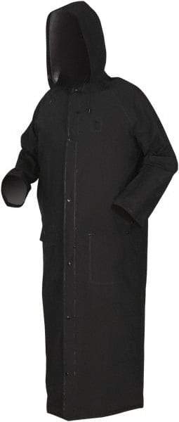 MCR Safety - Size S, Black, Rain Jacket - 2 Pockets, Attached Hood - All Tool & Supply