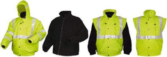 MCR Safety - Size XL, Lime, Rain, Cold Weather Rain Jacket - 3 Pockets, Rollaway Hood - All Tool & Supply