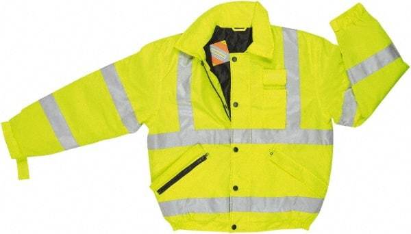 MCR Safety - Size 4XL, High Visibility Lime, Rain, Cold Weather Rain Jacket - 3 Pockets, Detachable Hood - All Tool & Supply