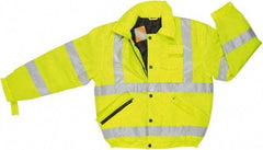 MCR Safety - Size 4XL, High Visibility Lime, Rain, Cold Weather Rain Jacket - 3 Pockets, Detachable Hood - All Tool & Supply