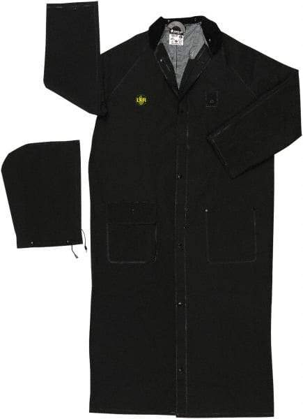 MCR Safety - Size M, Black, Rain Jacket - 2 Pockets, Detachable Hood - All Tool & Supply