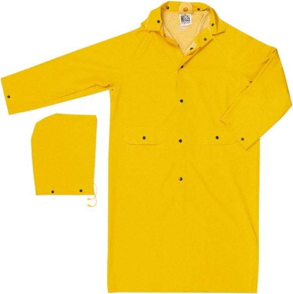 MCR Safety - Size 4XL, Yellow, Rain Jacket - 2 Pockets, Attached Hood - All Tool & Supply