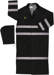 MCR Safety - Size 5XL, Black, Rain Jacket - 2 Pockets, Attached Hood - All Tool & Supply