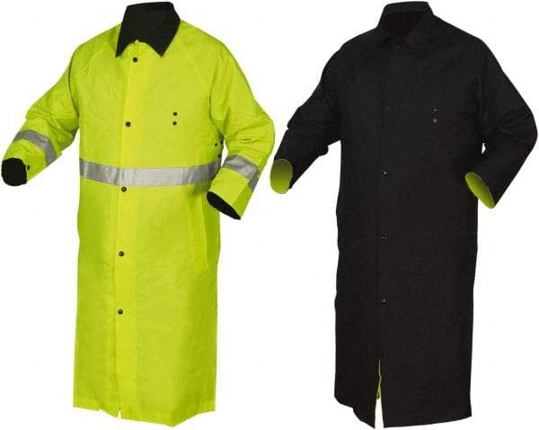 MCR Safety - Size L, Yellow, Rain Jacket - 2 Pockets, Detachable Hood - All Tool & Supply