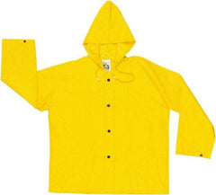 MCR Safety - Size 2XL, Yellow, Rain Jacket - 2 Pockets, Detachable Hood - All Tool & Supply