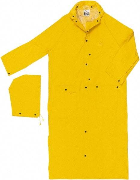 MCR Safety - Size L, Yellow, Rain Jacket - 2 Pockets, Detachable Hood - All Tool & Supply