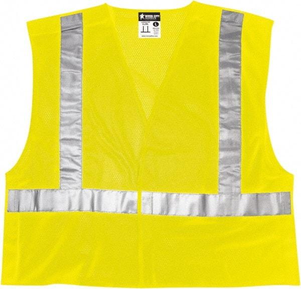 MCR Safety - Size 2XL High Visibility Lime Mesh Breakaway Vest - 26.4" Chest, ANSI 107-2015, Hook & Loop Closure, Polyester - All Tool & Supply