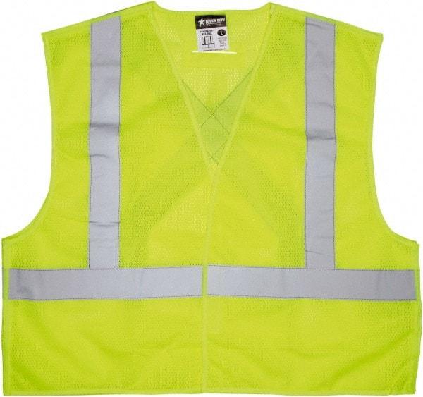 MCR Safety - Size 3XL High Visibility Lime Breakaway Vest - 27.4" Chest, ANSI 107-2015, Hook & Loop Closure, Polyester - All Tool & Supply