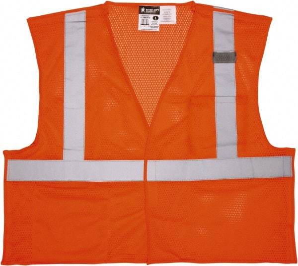 MCR Safety - Size 4XL Flame Resistant/Retardant Orange Mesh Breakaway Vest - 28.4" Chest, ANSI 107-2015, Hook & Loop Closure, 2 Pockets, Polyester - All Tool & Supply