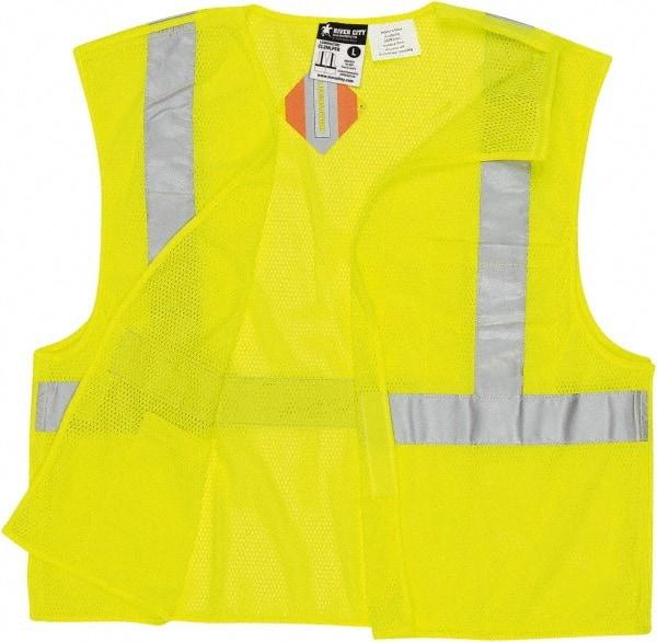 MCR Safety - Size 2XL Flame Resistant/Retardant Lime Mesh Breakaway Vest - 26.4" Chest, ANSI 107-2015, Hook & Loop Closure, 2 Pockets, Polyester - All Tool & Supply