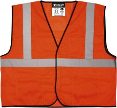 MCR Safety - Size M High Visibility Orange Mesh General Purpose Vest - 24" Chest, ANSI 107-2015, Hook & Loop Closure, 3 Pockets, Polyester - All Tool & Supply