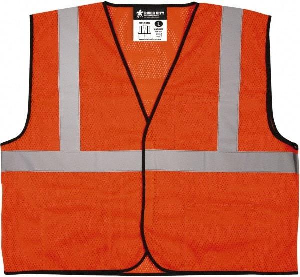 MCR Safety - Size 3XL High Visibility Orange Mesh General Purpose Vest - 27.4" Chest, ANSI 107-2015, Hook & Loop Closure, 3 Pockets, Polyester - All Tool & Supply