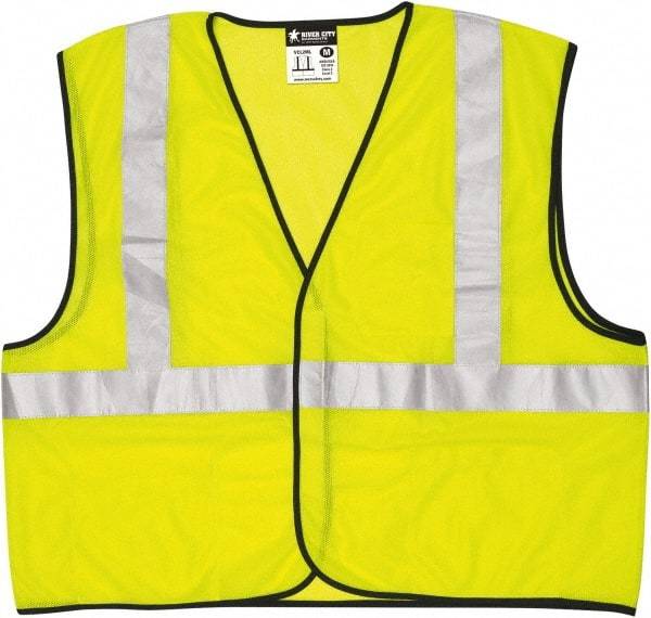 MCR Safety - Size 4XL High Visibility Lime Mesh General Purpose Vest - 28.4" Chest, ANSI 107-2015, Hook & Loop Closure, 3 Pockets, Polyester - All Tool & Supply