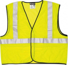 MCR Safety - Size 3XL High Visibility Lime Mesh General Purpose Vest - 27.4" Chest, ANSI 107-2015, Hook & Loop Closure, 3 Pockets, Polyester - All Tool & Supply