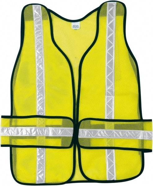 MCR Safety - One Size Fits Most High Visibility Lime Mesh Breakaway Vest - 38" Chest, Hook & Loop Closure, Polyester - All Tool & Supply