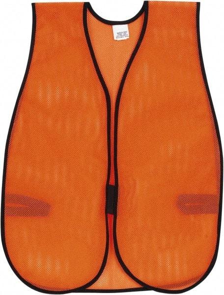 MCR Safety - One Size Fits Most High Visibility Orange Mesh General Purpose Vest - 18" Chest, Hook & Loop Closure, Polyester - All Tool & Supply