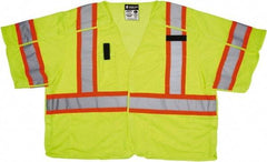 MCR Safety - Size L High Visibility Lime Mesh Surveyor's Vest - 26" Chest, ANSI 107-2015, Hook & Loop Closure, 5 Pockets, Polyester - All Tool & Supply