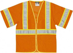 MCR Safety - Size L High Visibility Orange General Purpose Vest - 24.4" Chest, ANSI 107-2015, Zipper Closure, 2 Pockets, Polyester - All Tool & Supply