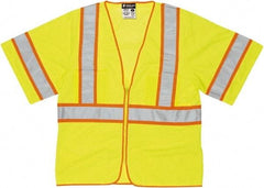 MCR Safety - Size XL High Visibility Lime General Purpose Vest - 25.4" Chest, ANSI 107-2015, Zipper Closure, 2 Pockets, Polyester - All Tool & Supply