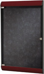 Ghent - 42.13" Wide x 27-3/4" High Enclosed Cork Bulletin Board - Vinyl, Stone (Color) - All Tool & Supply