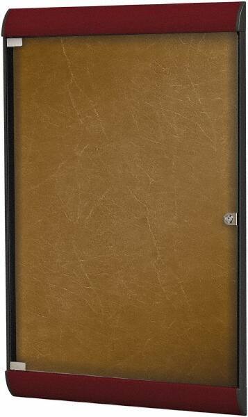 Ghent - 42.13" Wide x 27-3/4" High Enclosed Cork Bulletin Board - Vinyl, Navy Blue - All Tool & Supply