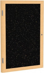 Ghent - 36" Wide x 30" High Enclosed Cork Bulletin Board - Rubber, Tan Speckled - All Tool & Supply