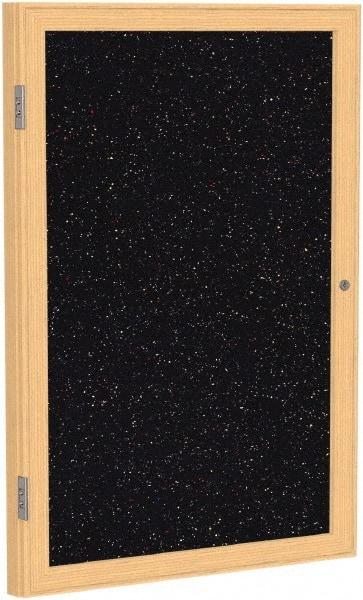 Ghent - 36" Wide x 24" High Enclosed Cork Bulletin Board - Rubber, Confetti (Color) - All Tool & Supply