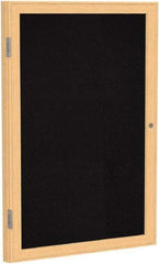 Ghent - 24" Wide x 36" High Enclosed Cork Bulletin Board - Rubber, Black - All Tool & Supply