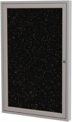 Ghent - 36" Wide x 30" High Enclosed Cork Bulletin Board - Rubber, Tan Speckled - All Tool & Supply